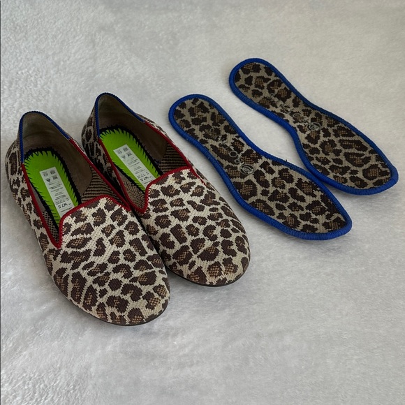 Rothys Womens Ballet Flat Leopard Print Slip On Washable Comfy Shoes 7.5 Mobwife - Picture 6 of 10